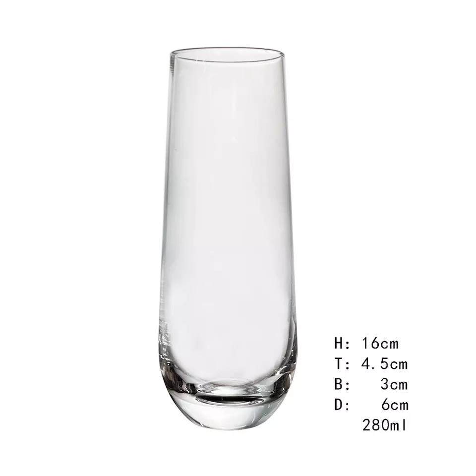 Wholesale Handmade Clear liquor glass Red Wine glasses Thick base champagne flute glass|500ml