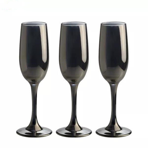 Manufacturer supply champagne glasses black goblet wine glass can be custom glass goblet|180ml