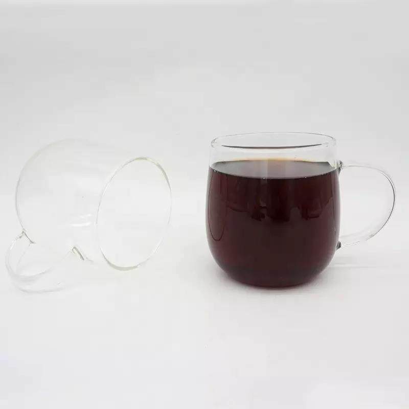 belly shape glass cup good morning glass mug custom large coffee milk glass mug|410ml
