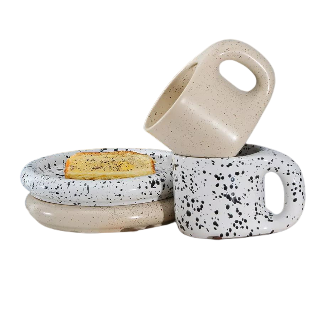 Custom gift ceramic tea cups & saucers gold marble ceramic coffee cups mugs set custom logo ceramic saucer mug set|300/400ml|