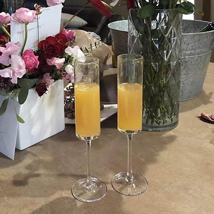 Clear square acrylic glass drinkware plastic champagne glasses flutes elegant plastic champagne flute|6oz