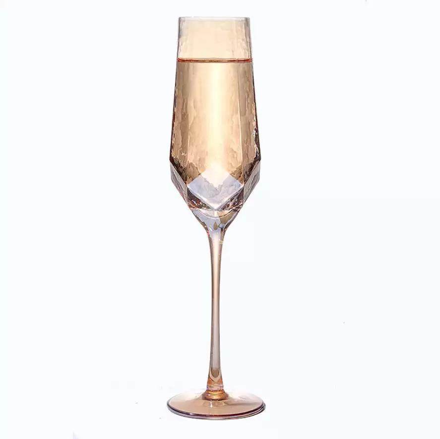 Nordic vintage crystal goblet golden luxury champagne glass|300ml