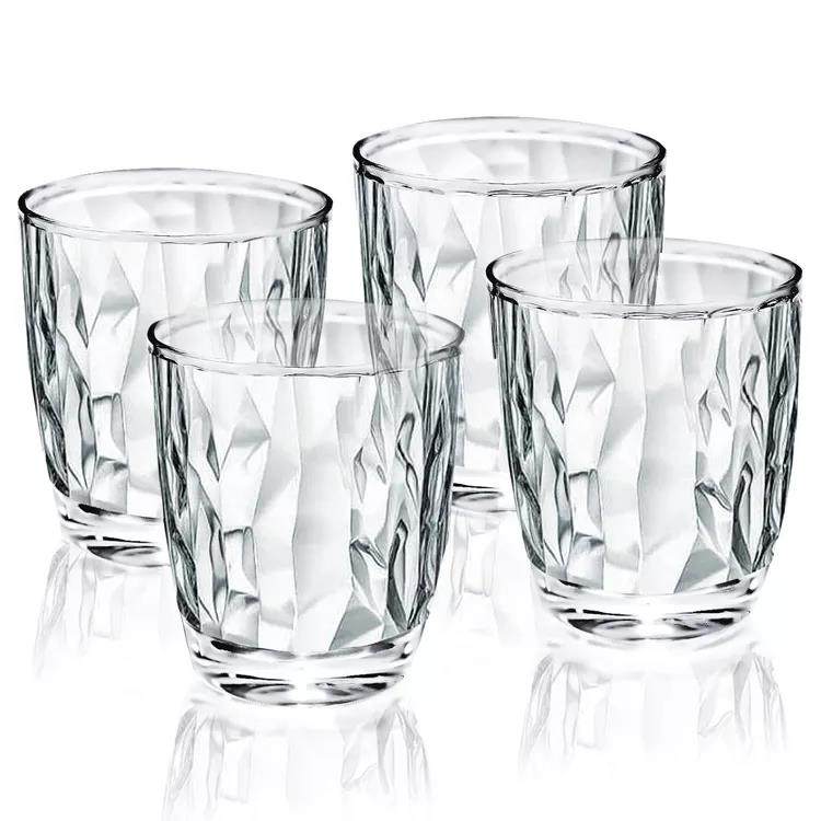 Plastic Water Tumblers Transparent Unbreakable Drinking Glasses Clear Acrylic Reusable Juice Wine Cups for Home Picnic|10oz