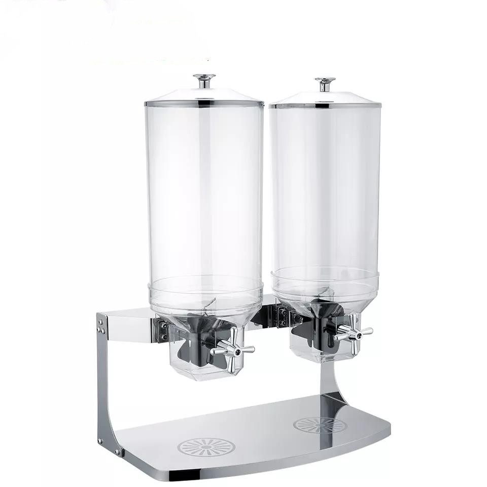 Deluxe Hotel Buffetware 1/2/3/4 heads Deluxe hotel stainless steel plastic cereal dispenser|3.5