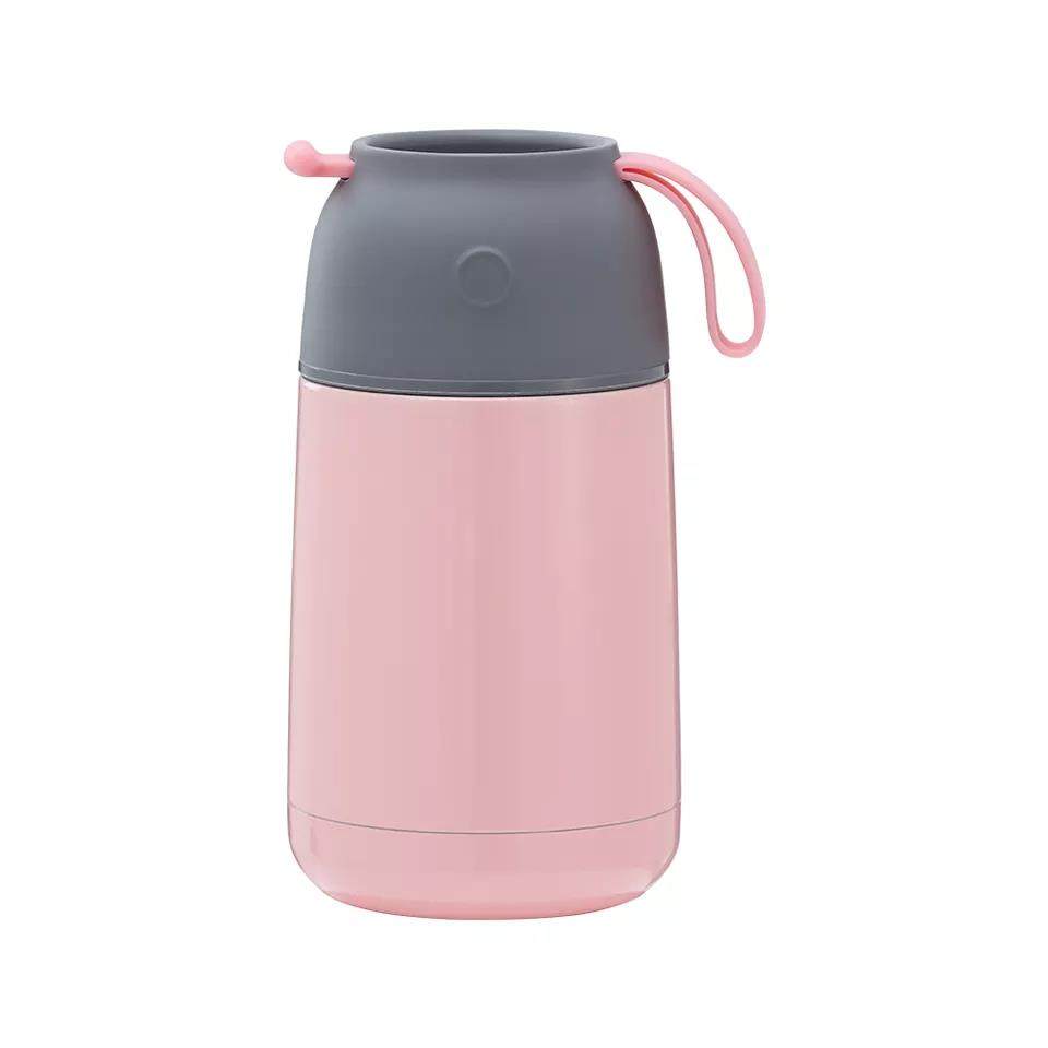 Double Wall Stainless Steel Lunch Box Kids Vacuum Thermos Food Jar Flask With Soup Spoon|450ml