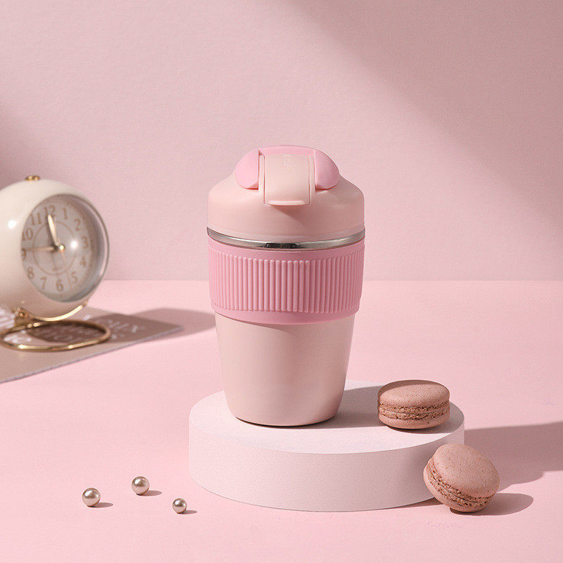 Vacuum Coffee Mug With Straw Double Drinking Mouth Switch  | 12/15oz
