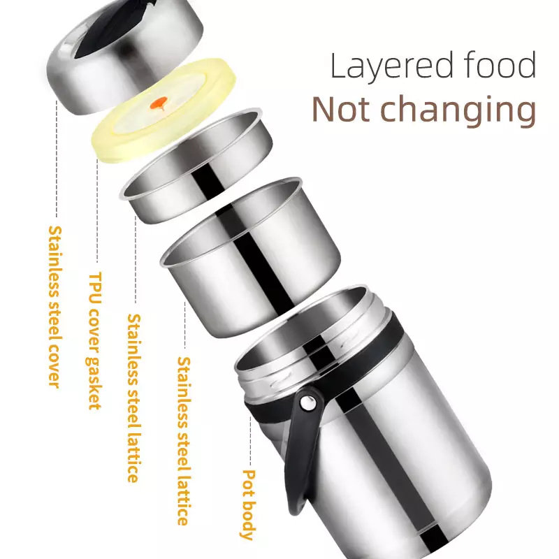 Portable stainless steel food container|33-101oz