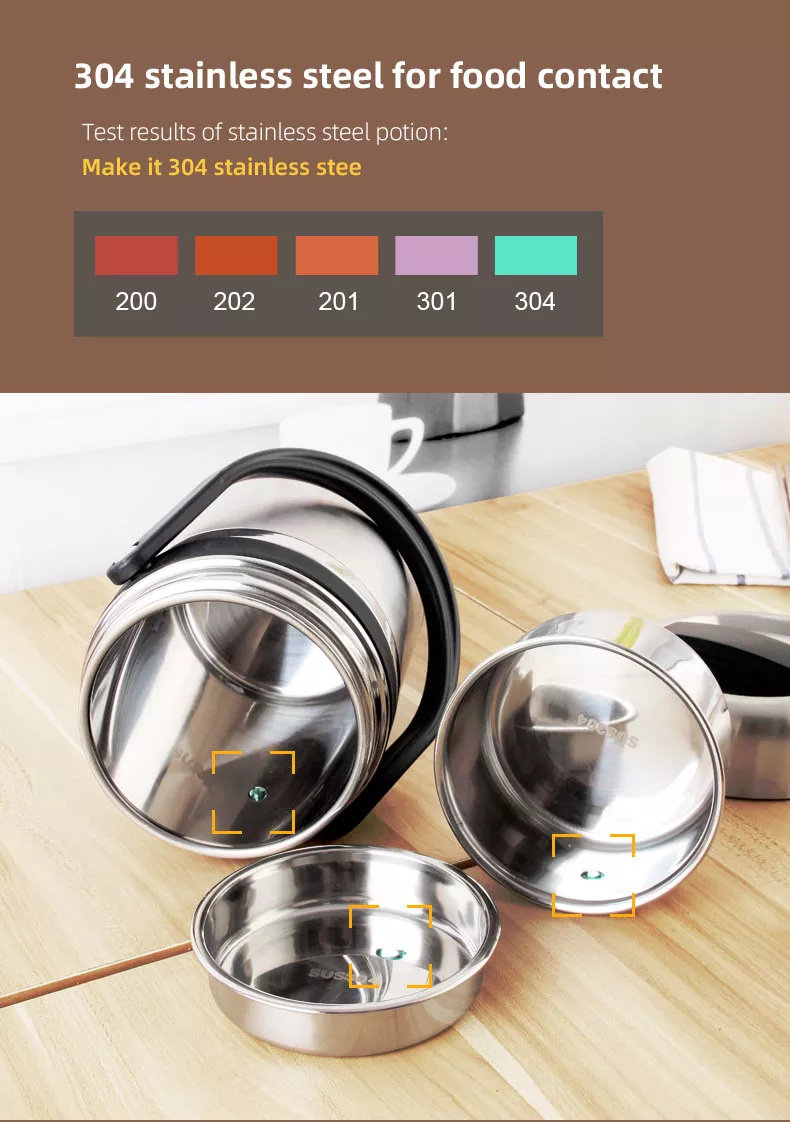 Portable stainless steel food container|33-101oz