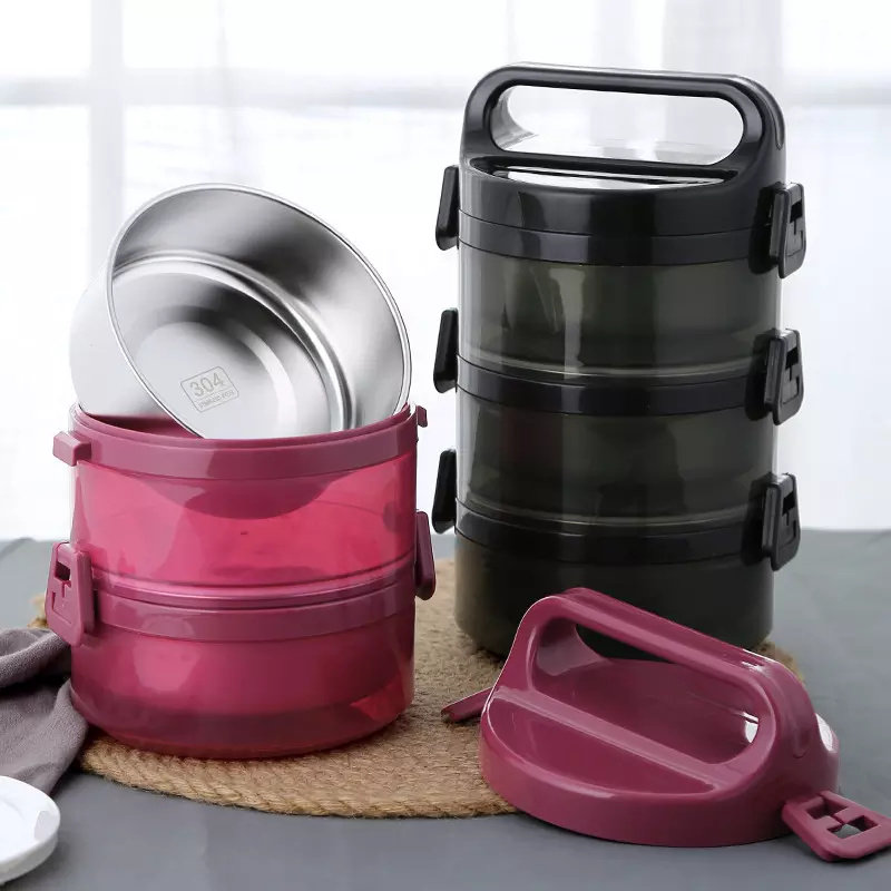 3-layer stainless steel thermal insulation lunch box|101-202oz