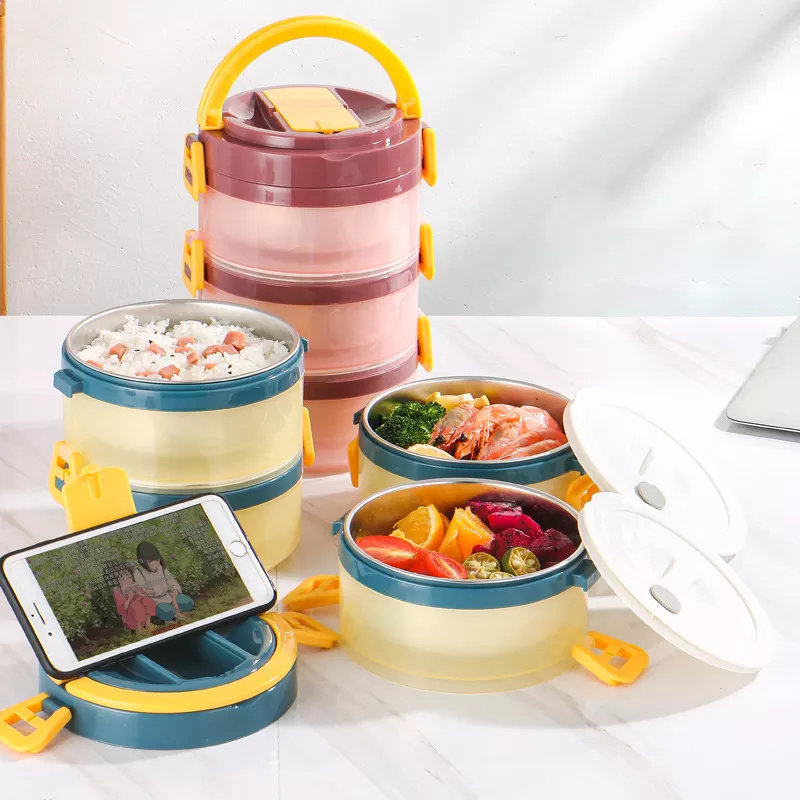 3-layer stainless steel thermal insulation lunch box|101-202oz