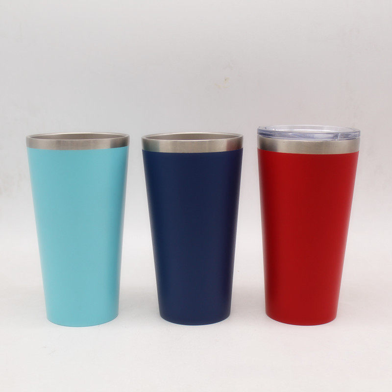 Stainless steel taper cup with cover|16oz