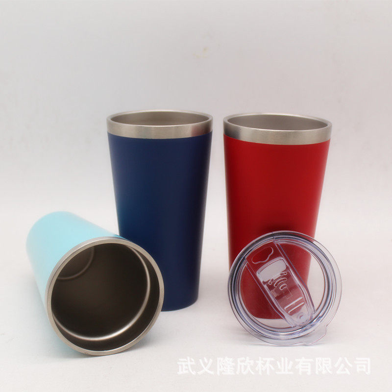 Stainless steel taper cup with cover|16oz