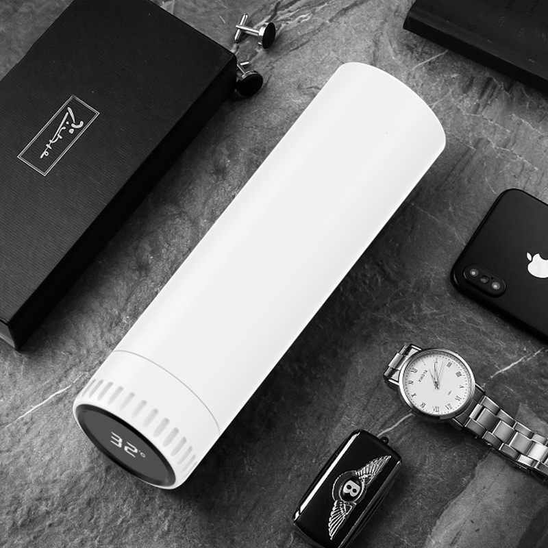 Grace Smart Touchable Business Vacuum Flask | 16oz (500ml) - White and Black