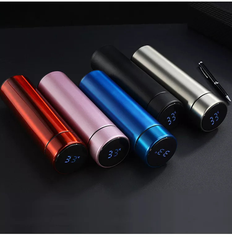High-Quality Smart Display Temperature Thermos | 16oz (500ml) | Orange/Green/Blue