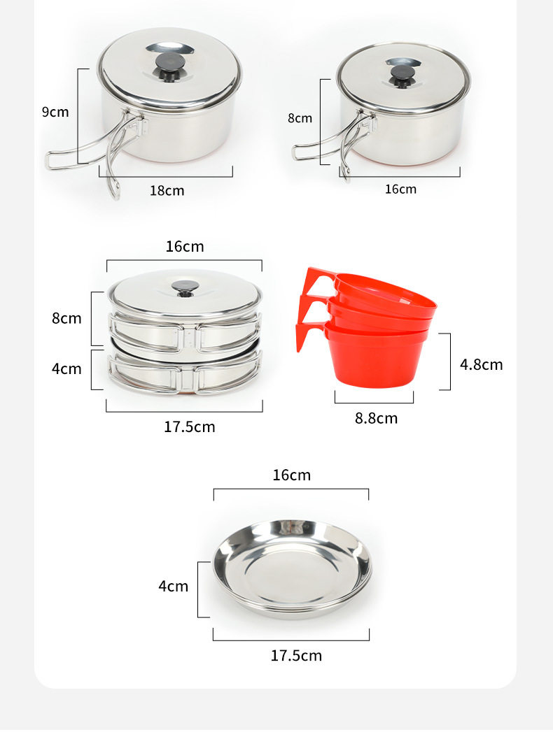 Outdoor camping pan set pan combination