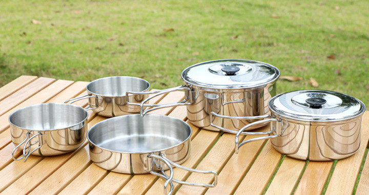 Camp cooking utensils set of three pieces