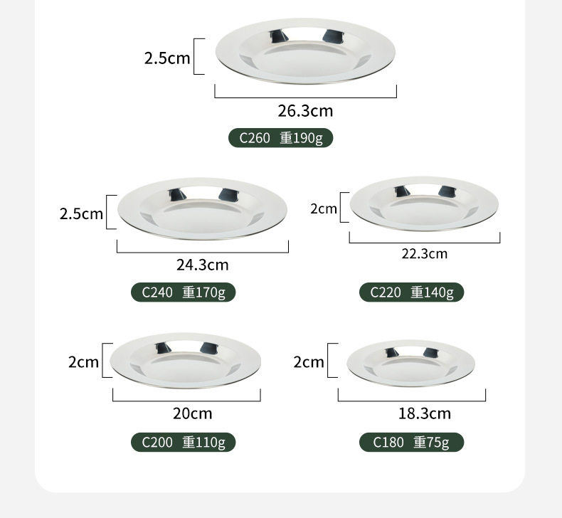 Outdoor stainless steel plate bowls