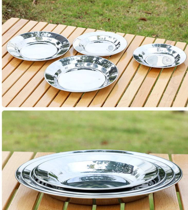 Outdoor stainless steel plate bowls
