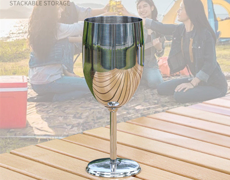 Creative stainless steel 304 tall champagne cup