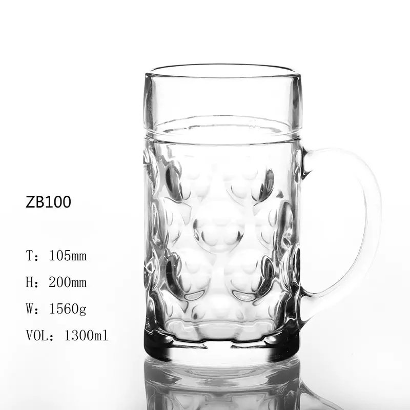 Large capacity thickened wine mug restaurant beer mug|1300ml