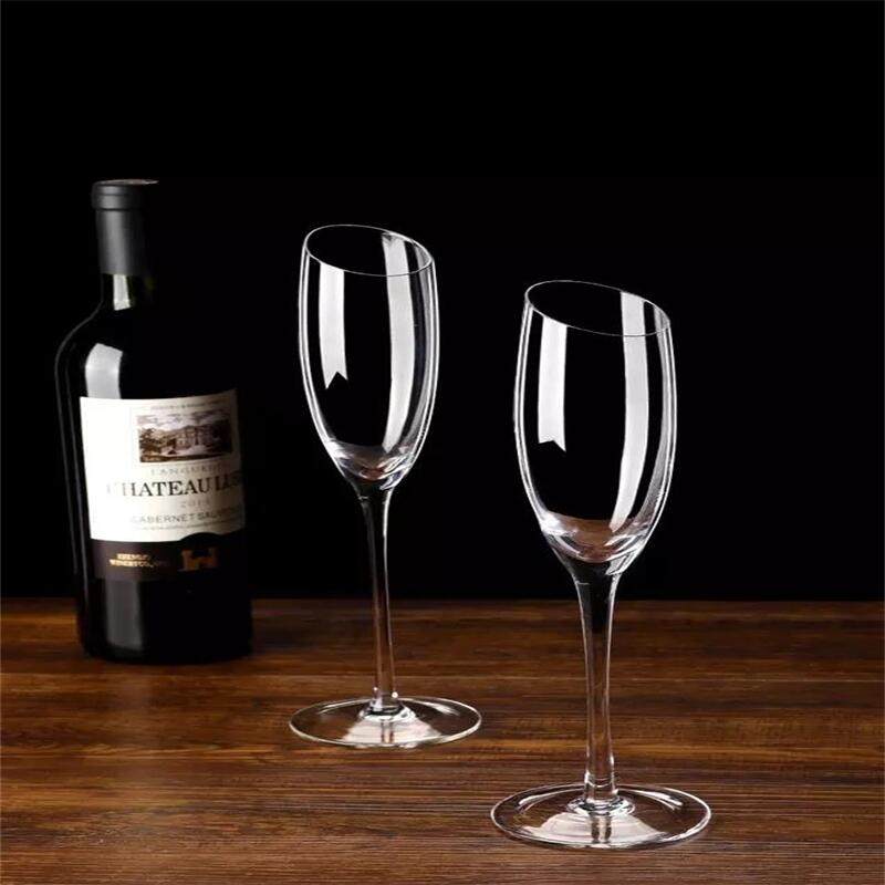 Unique crystal wine glass with long handle champagne flute glass|190ml