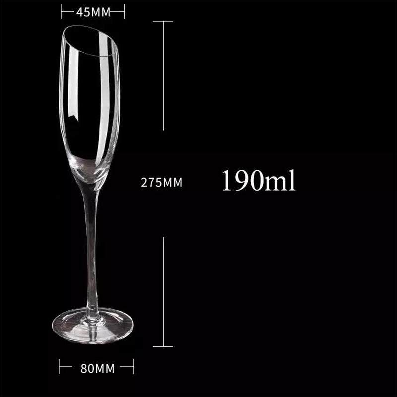 Unique crystal wine glass with long handle champagne flute glass|190ml