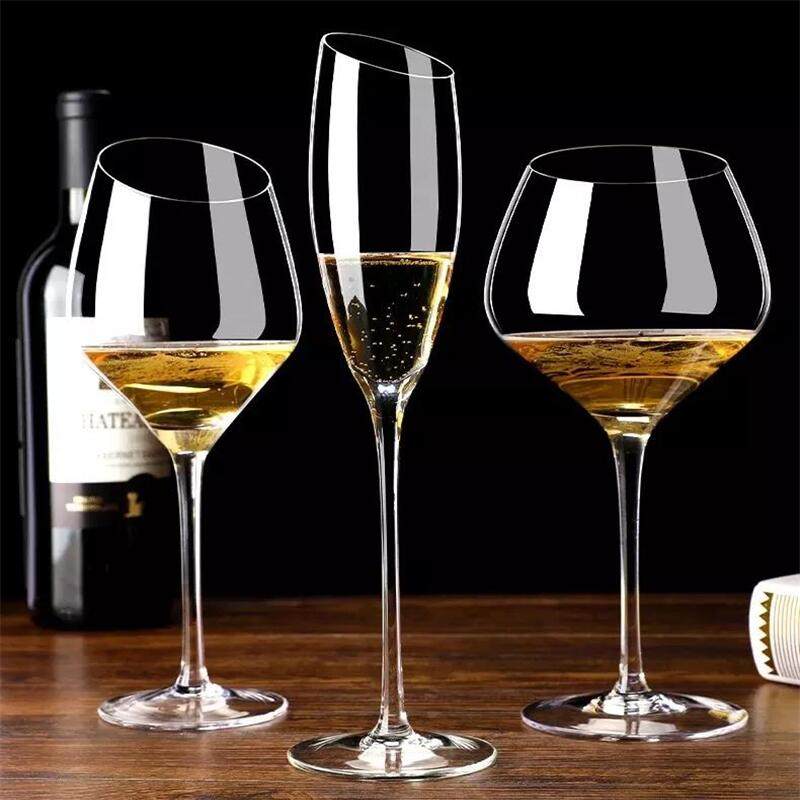 Unique crystal wine glass with long handle champagne flute glass|190ml