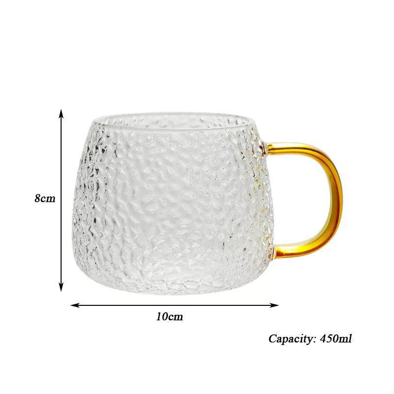Wholesale customized wine cup with handle champagne colored breakfast milk cup|450ml