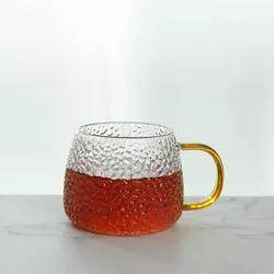 Wholesale customized wine cup with handle champagne colored breakfast milk cup|450ml
