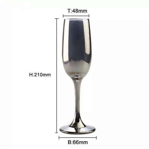 Manufacturer supply champagne glasses black goblet wine glass can be custom glass goblet|180ml