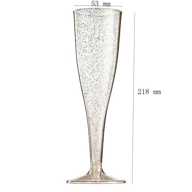 Champagne glass with thin handle high gold sparkling plastic champagne glass|200ml