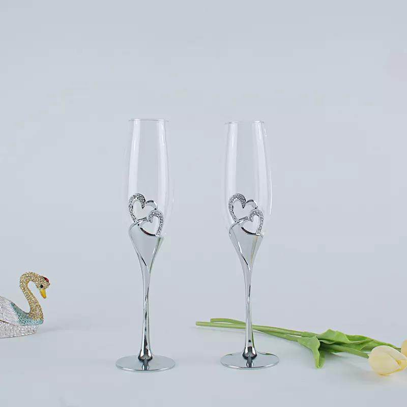 Custom Champagne Glasses & Flutes Unique Heart-Shaped Glas Wedding Glasses Set|200ml
