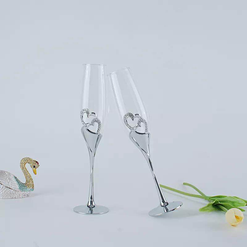 Custom Champagne Glasses & Flutes Unique Heart-Shaped Glas Wedding Glasses Set|200ml