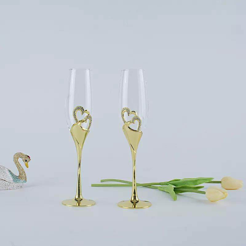 Custom Champagne Glasses & Flutes Unique Heart-Shaped Glas Wedding Glasses Set|200ml