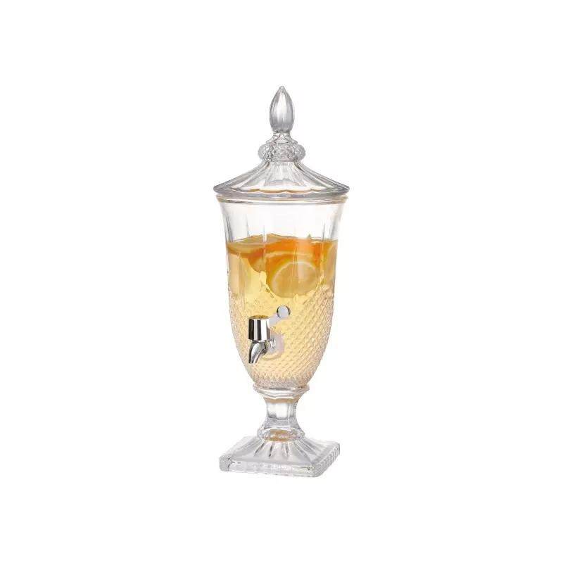 1.8L 100%Leakproof Glass Drink Dispensers Juice Beverage Dispenser With Ice Cylinder Keeps Beverage Cold For Outdoor Parties|Grace
