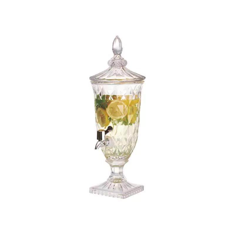 1.8L 100%Leakproof Glass Drink Dispensers Juice Beverage Dispenser With Ice Cylinder Keeps Beverage Cold For Outdoor Parties|Grace