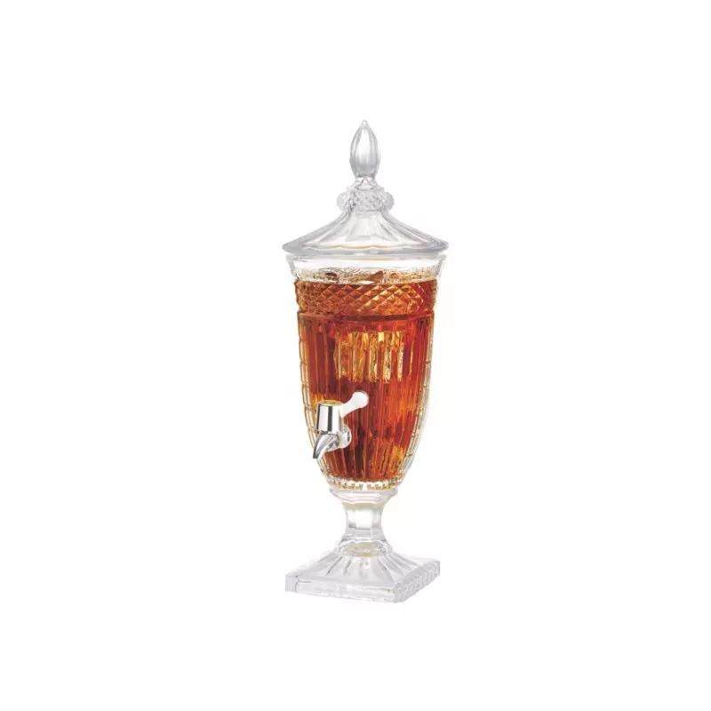 1.8L 100%Leakproof Glass Drink Dispensers Juice Beverage Dispenser With Ice Cylinder Keeps Beverage Cold For Outdoor Parties|Grace