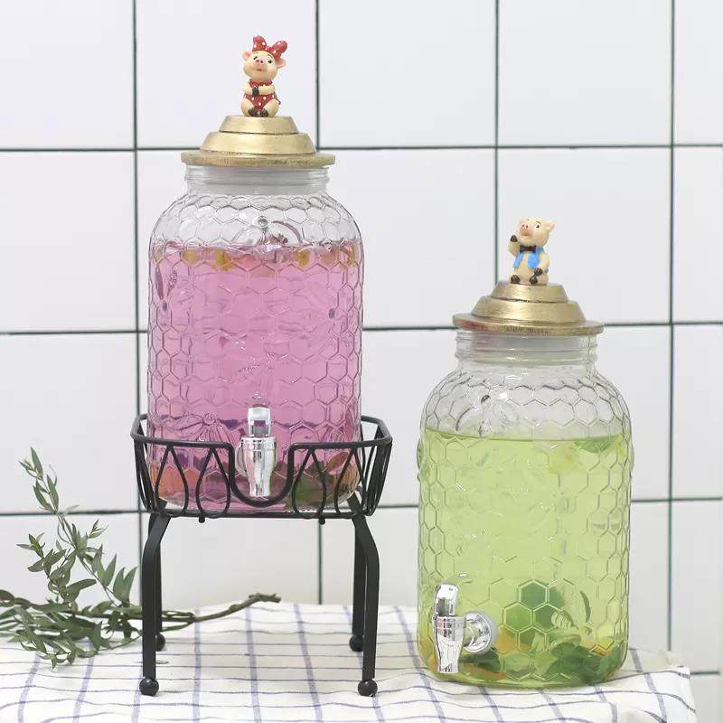 Gallon Glass Drink Dispenser Cooler Cold Large Wholesale Glass Beverage Dispenser—Grace