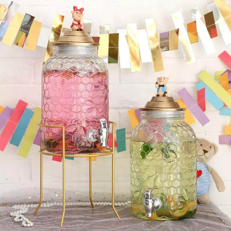 Gallon Glass Drink Dispenser Cooler Cold Large Wholesale Glass Beverage Dispenser—Grace