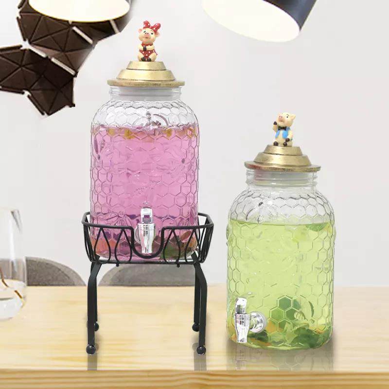 Gallon Glass Drink Dispenser Cooler Cold Large Wholesale Glass Beverage Dispenser—Grace