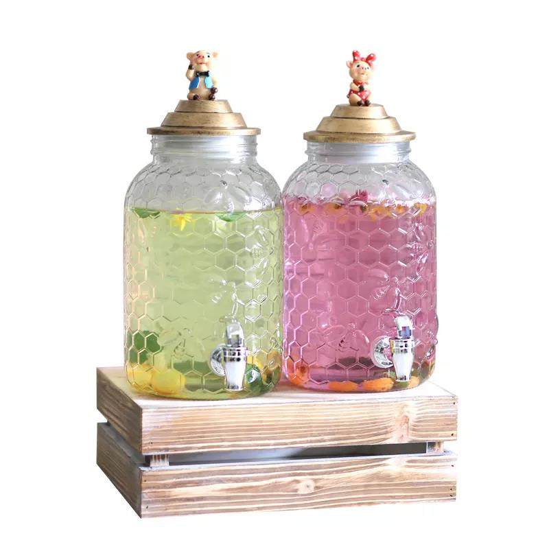 Gallon Glass Drink Dispenser Cooler Cold Large Wholesale Glass Beverage Dispenser—Grace