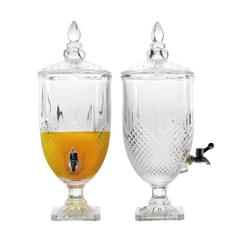 Clear crystal glass ice drink 4 10 liter beverage drinking machine|Grace