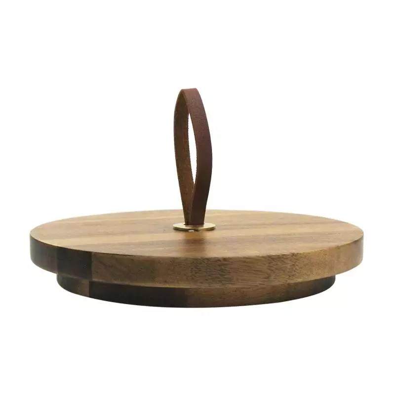 Hot salling new design clear glass beverage dispenser with acacia wood lid and base--Grace