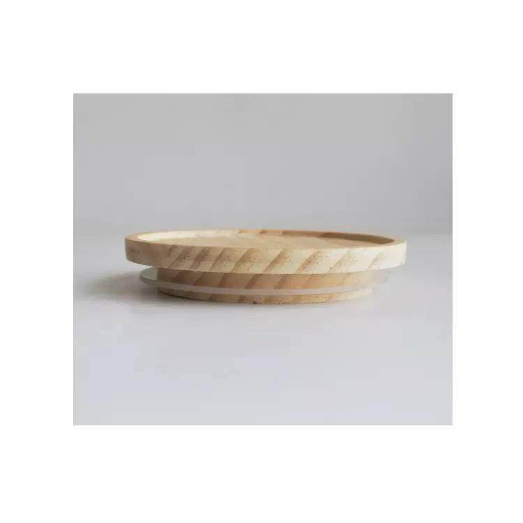 Wholesale Price Beverage Glass Dispenser with Wooden Lid and Metal Handle--Grace