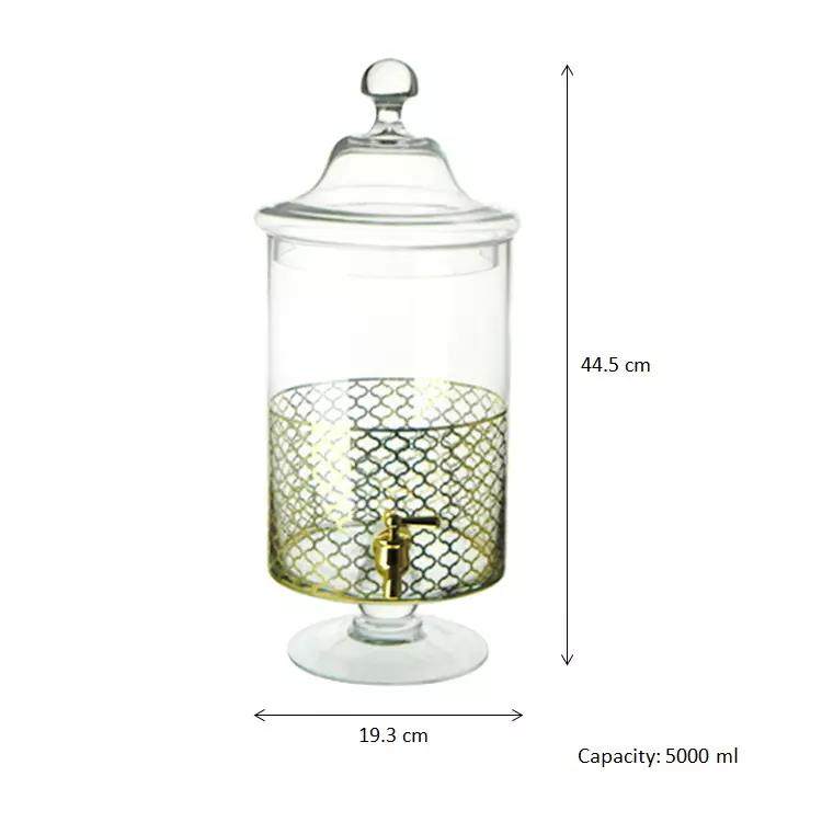 Food grade gold decal design for glass drink cold beverage dispenser with--Grace