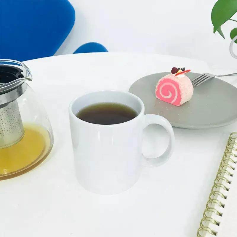 Coffee cup blank white sublimation can be printed with sublimation coated liquid ceramic cup|11 Oz