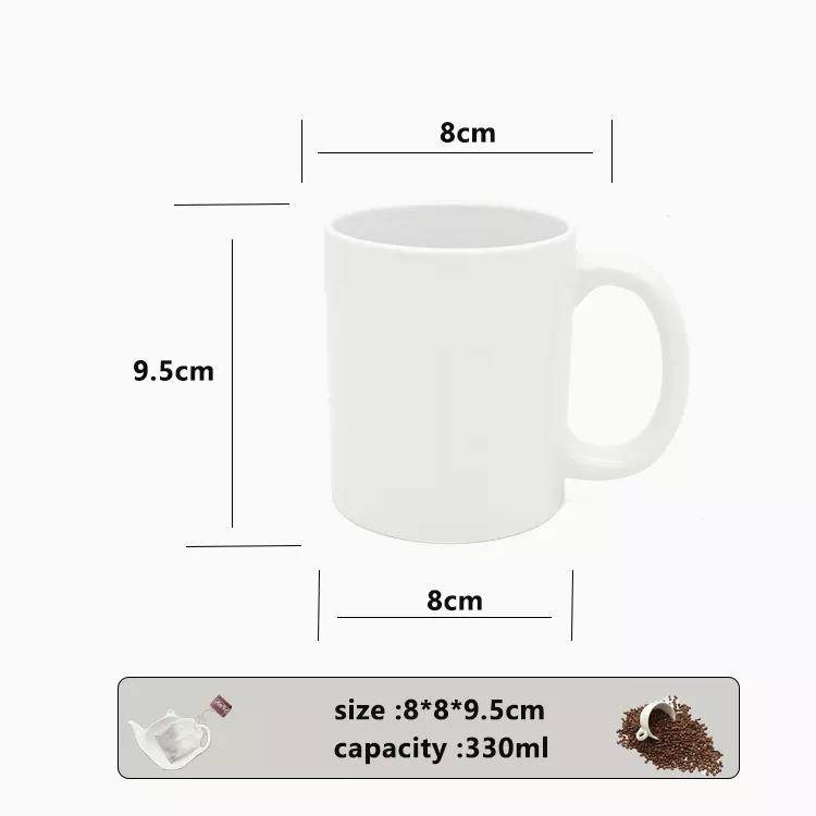 Coffee cup blank white sublimation can be printed with sublimation coated liquid ceramic cup|11 Oz