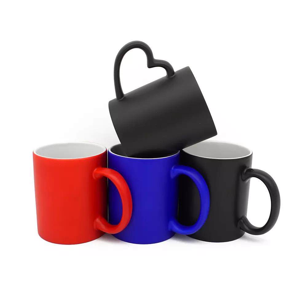 Colour changing cups  custom black blue magic sublimation heat photo color changing beer coffee cup mugs|11oz