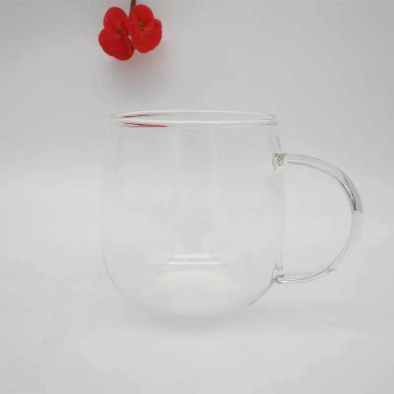 belly shape glass cup good morning glass mug custom large coffee milk glass mug|410ml