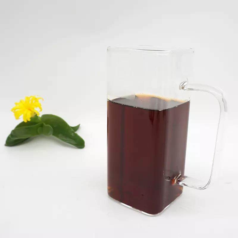 Factory price  square shape glass cup coffee juice milk good morning glass mug|400ml